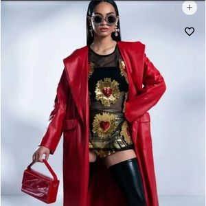 Sheer black hearts top